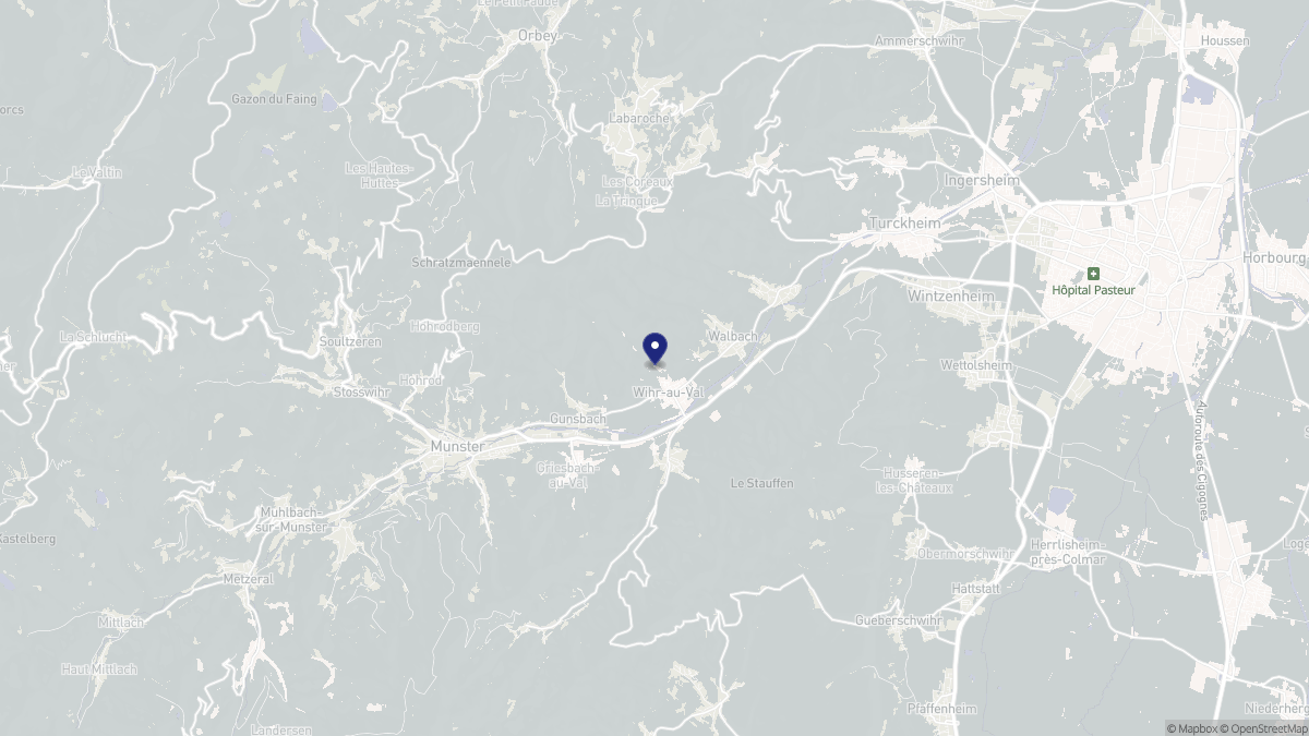 Aperçu cartographique de Wihr-au-Val, centré sur la commune
