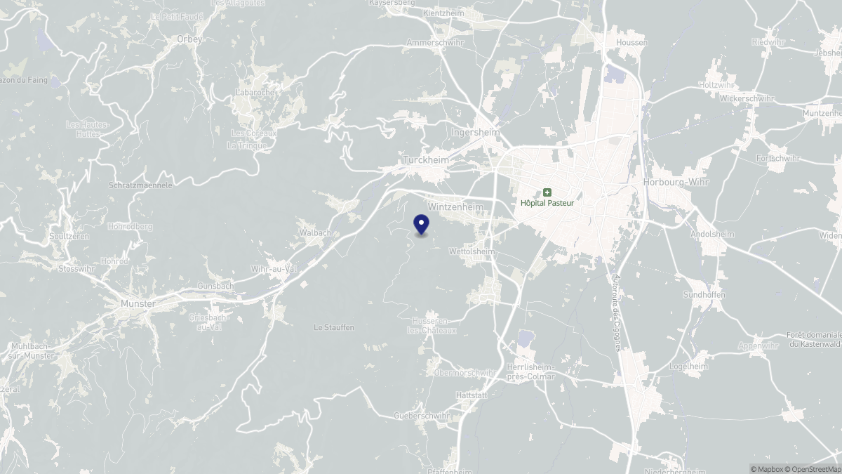 Aperçu cartographique de Wintzenheim, centré sur la commune