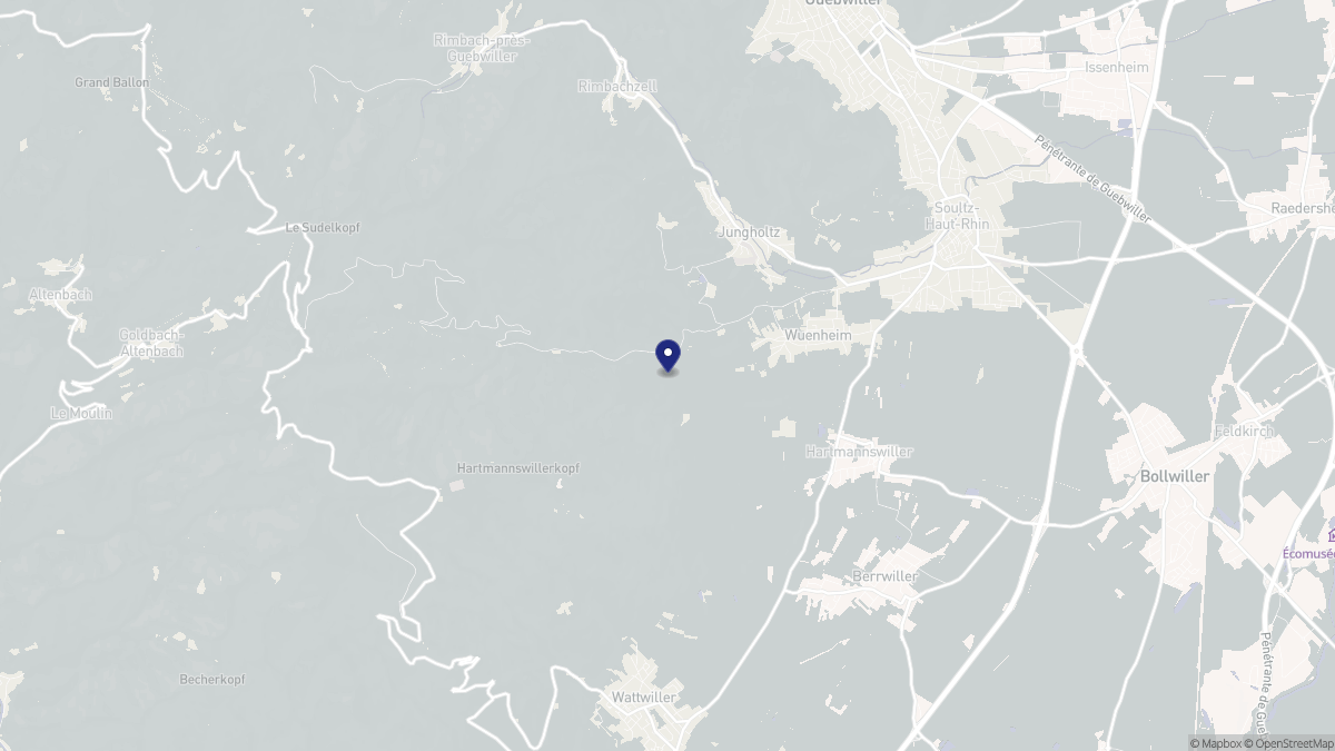 Aperçu cartographique de Wuenheim, centré sur la commune