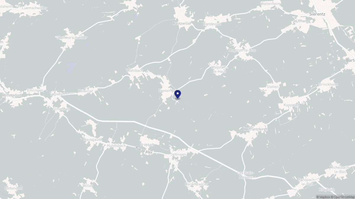 Aperçu cartographique de Zaessingue, centré sur la commune
