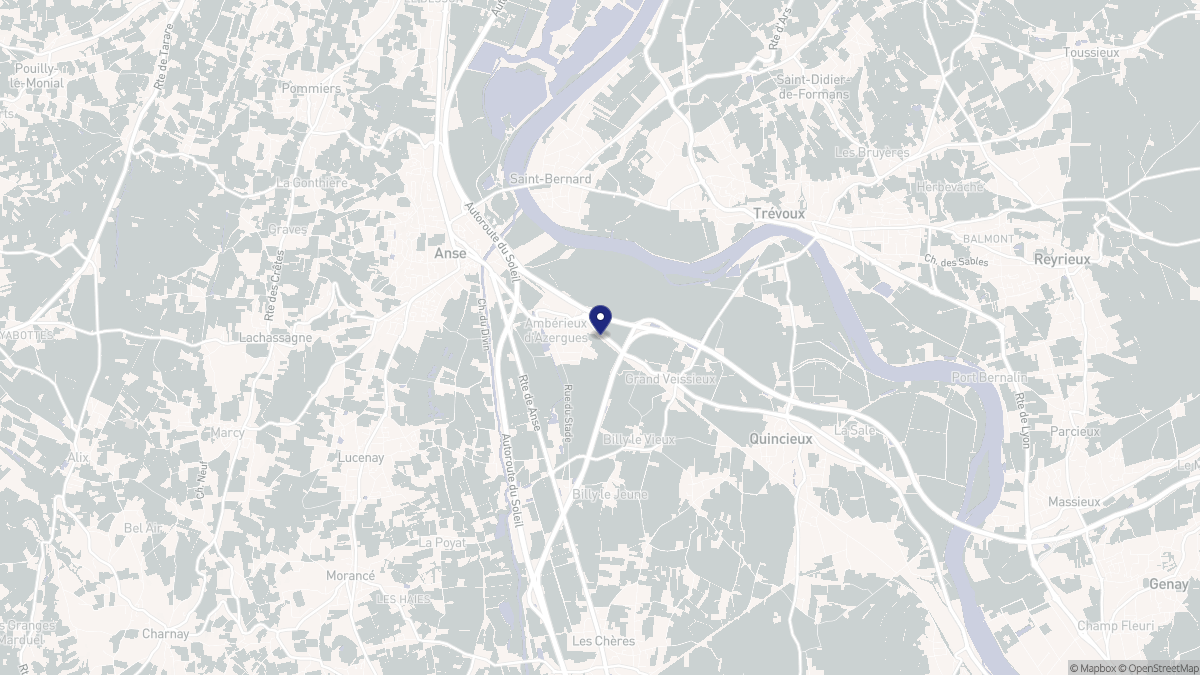 Aperçu cartographique de Ambérieux, centré sur la commune