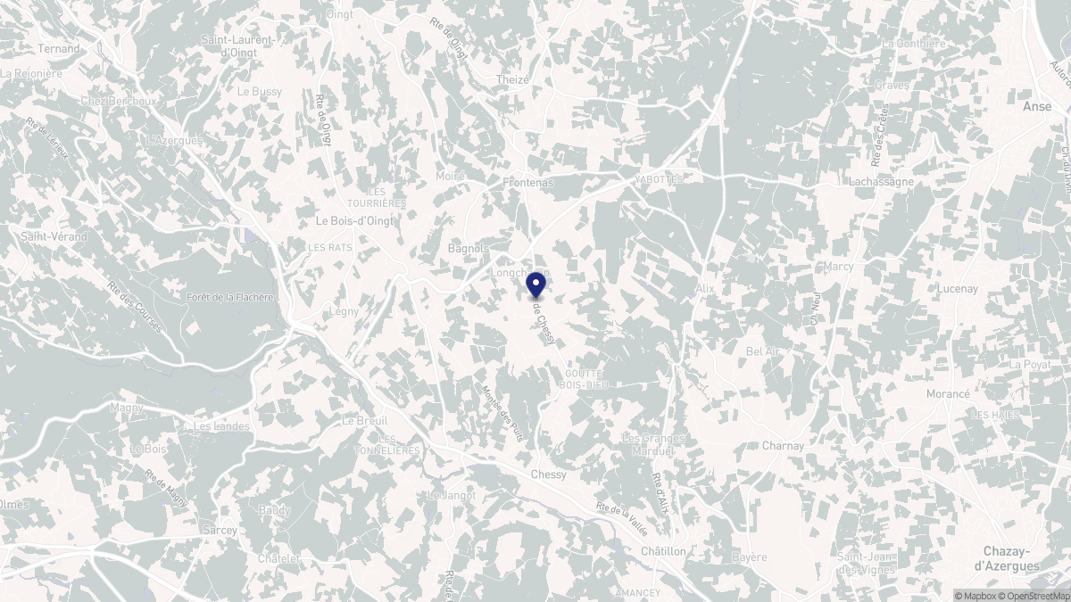 Aperçu cartographique de Bagnols, centré sur la commune