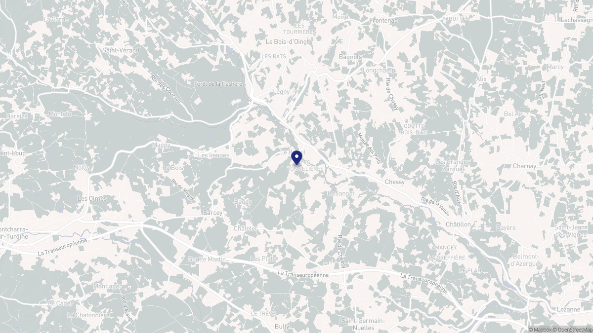 Aperçu cartographique de Le Breuil, centré sur la commune