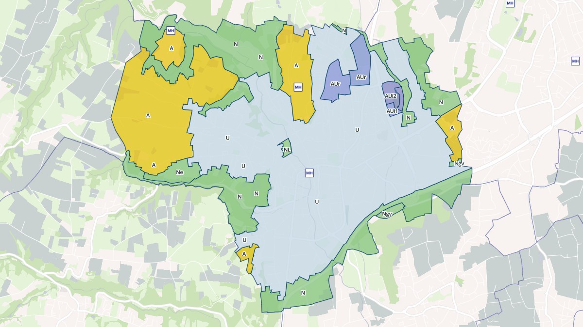 Aperçu cartographique de Brignais, centré sur la commune