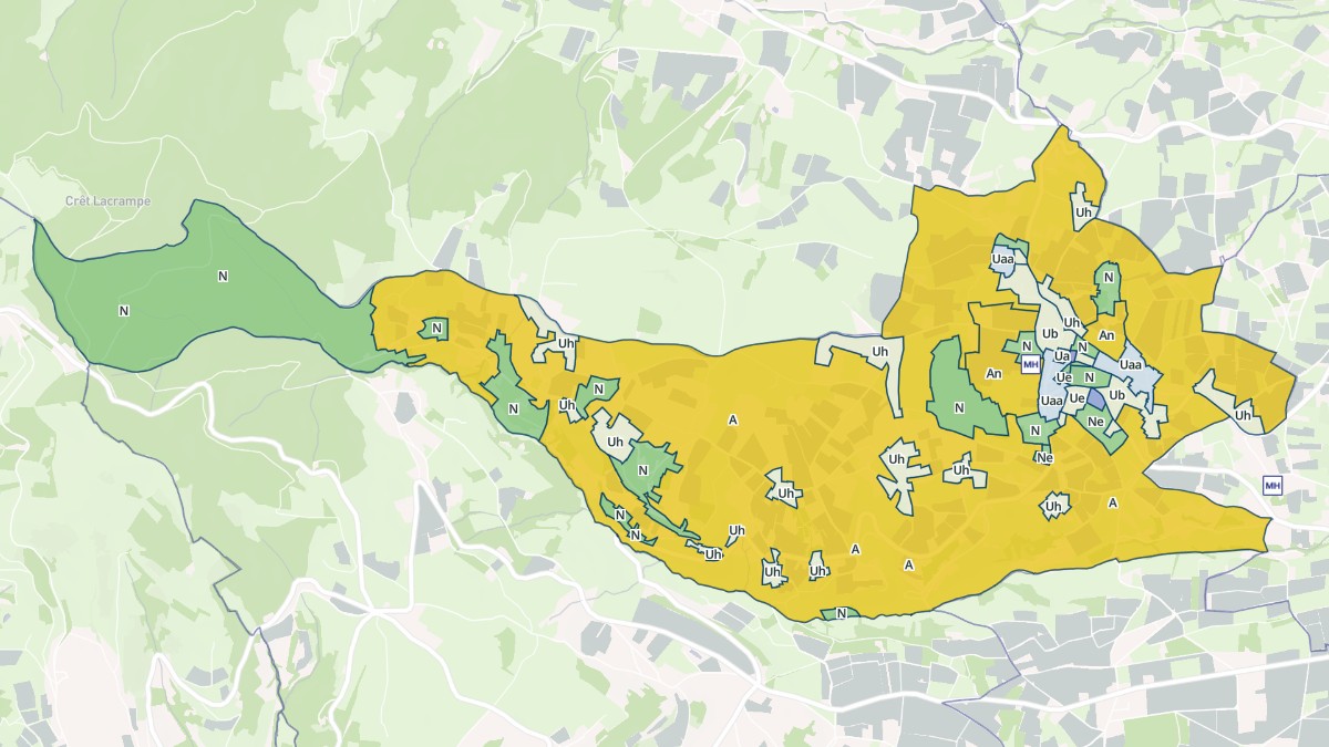 Aperçu cartographique de Cogny, centré sur la commune