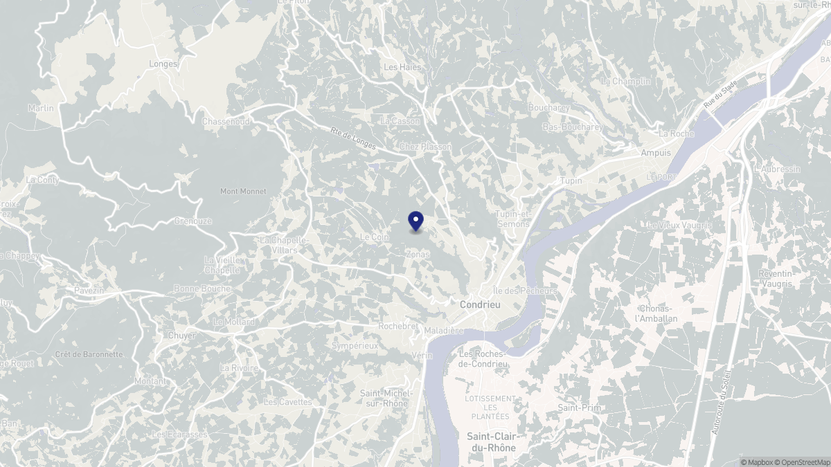 Aperçu cartographique de Condrieu, centré sur la commune