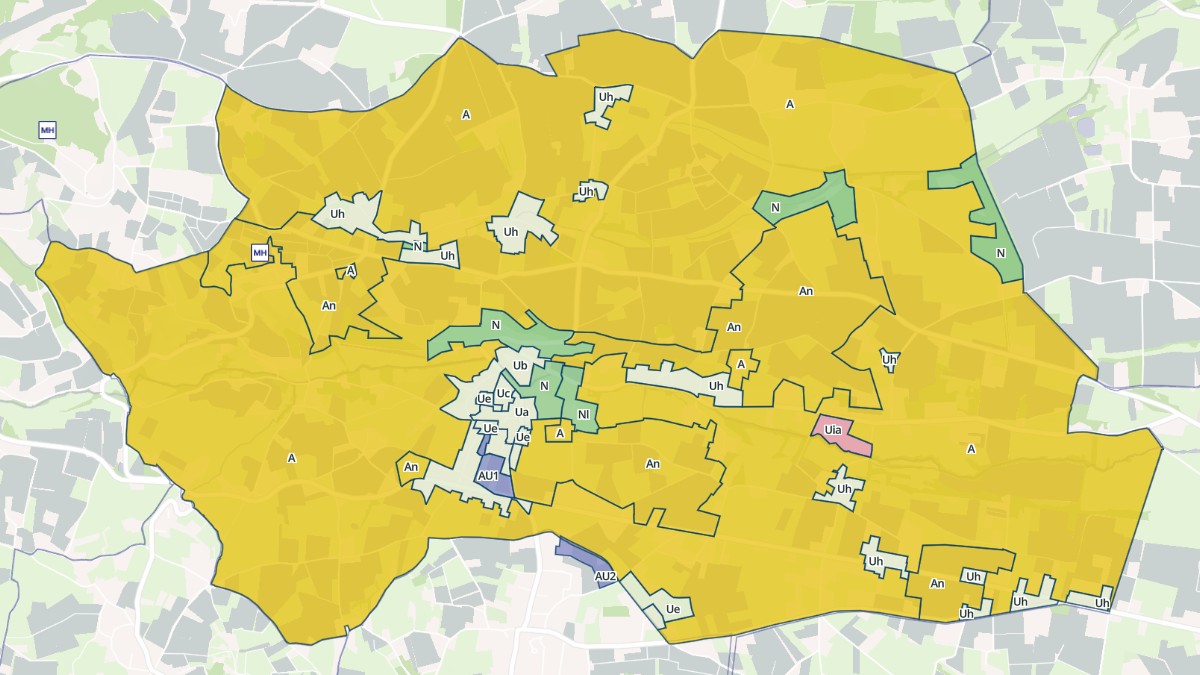 Aperçu cartographique de Denicé, centré sur la commune