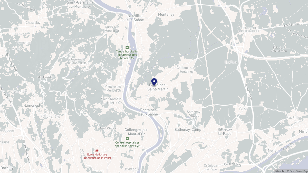 Aperçu cartographique de Fontaines-Saint-Martin, centré sur la commune
