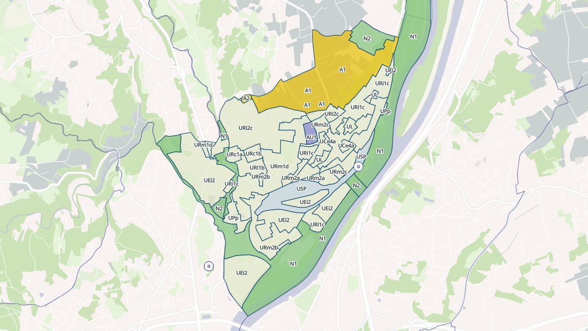 Aperçu cartographique de Grigny-sur-Rhône, centré sur la commune