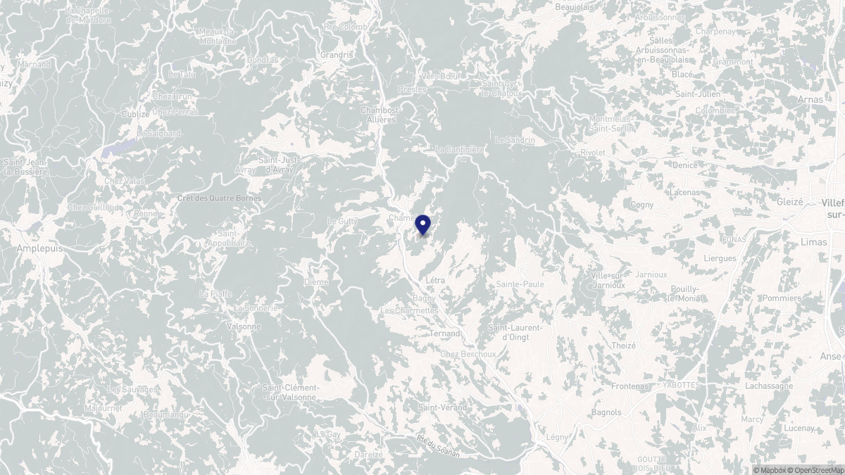 Aperçu cartographique de Létra, centré sur la commune