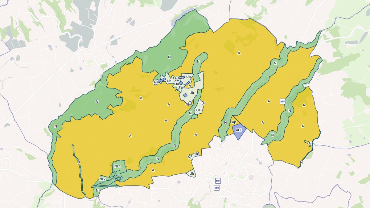 Aperçu cartographique de Pomeys, centré sur la commune