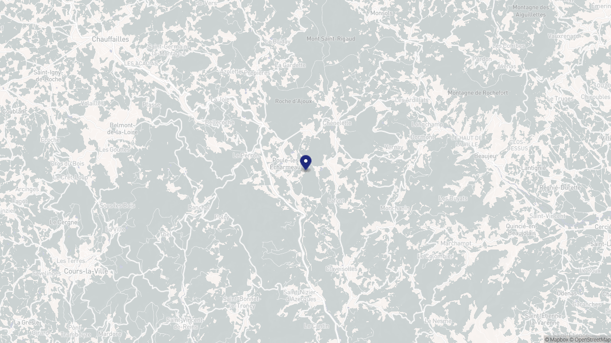 Aperçu cartographique de Poule-les-Écharmeaux, centré sur la commune
