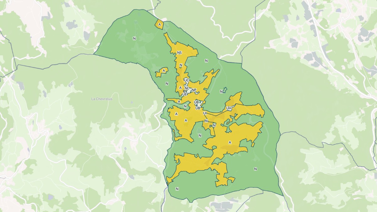 Aperçu cartographique de Ranchal, centré sur la commune