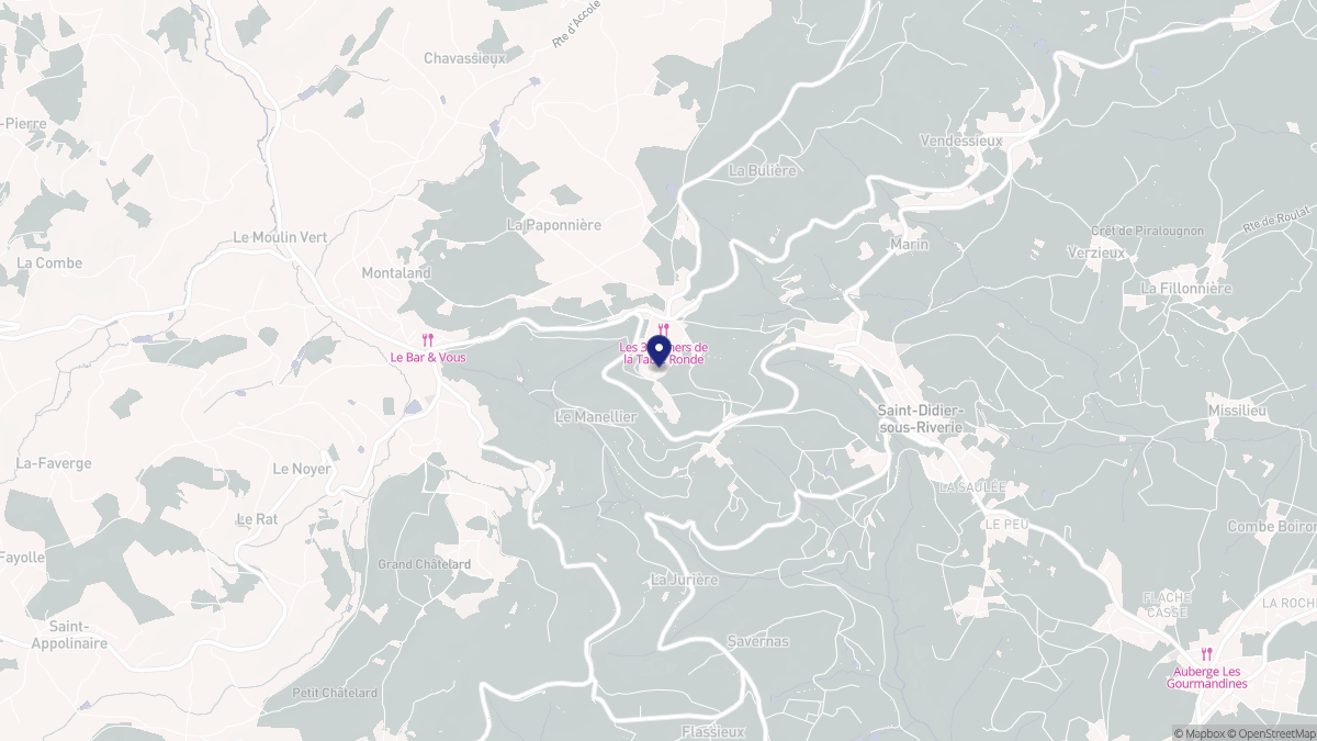 Aperçu cartographique de Riverie, centré sur la commune