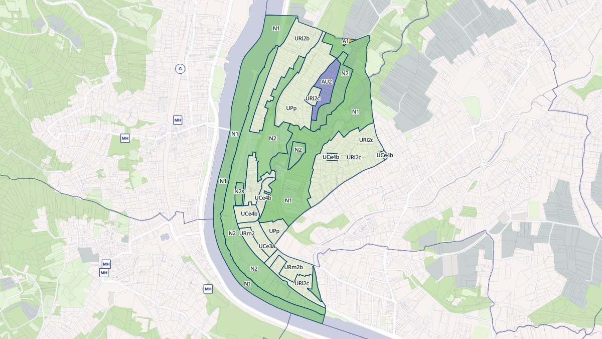 Aperçu cartographique de Rochetaillée-sur-Saône, centré sur la commune