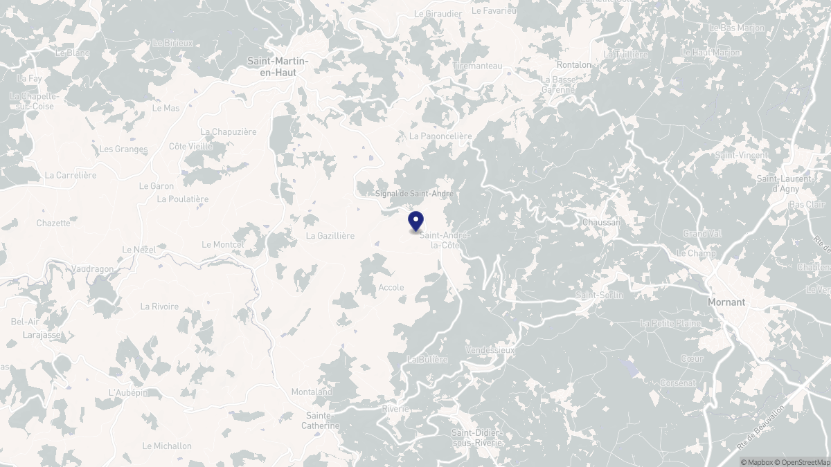 Aperçu cartographique de Saint-André-la-Côte, centré sur la commune