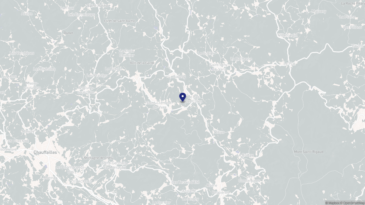 Aperçu cartographique de Saint-Clément-de-Vers, centré sur la commune