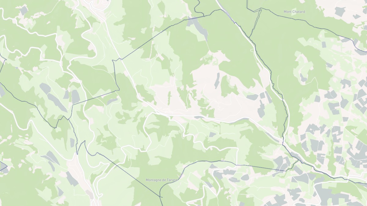 Aperçu cartographique de Saint-Clément-sur-Valsonne, centré sur la commune