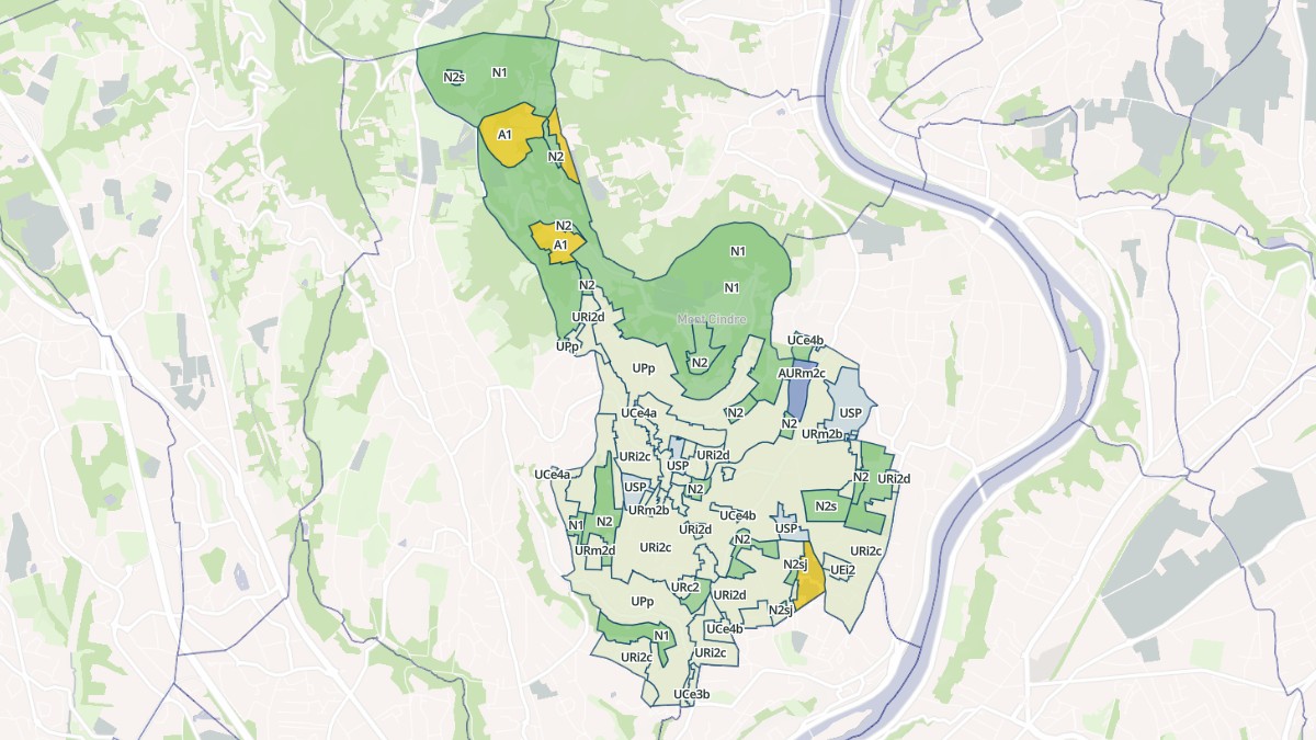 Aperçu cartographique de Saint-Cyr-au-Mont-d'Or, centré sur la commune