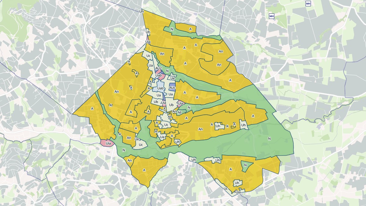 Aperçu cartographique de Saint-Étienne-des-Oullières, centré sur la commune