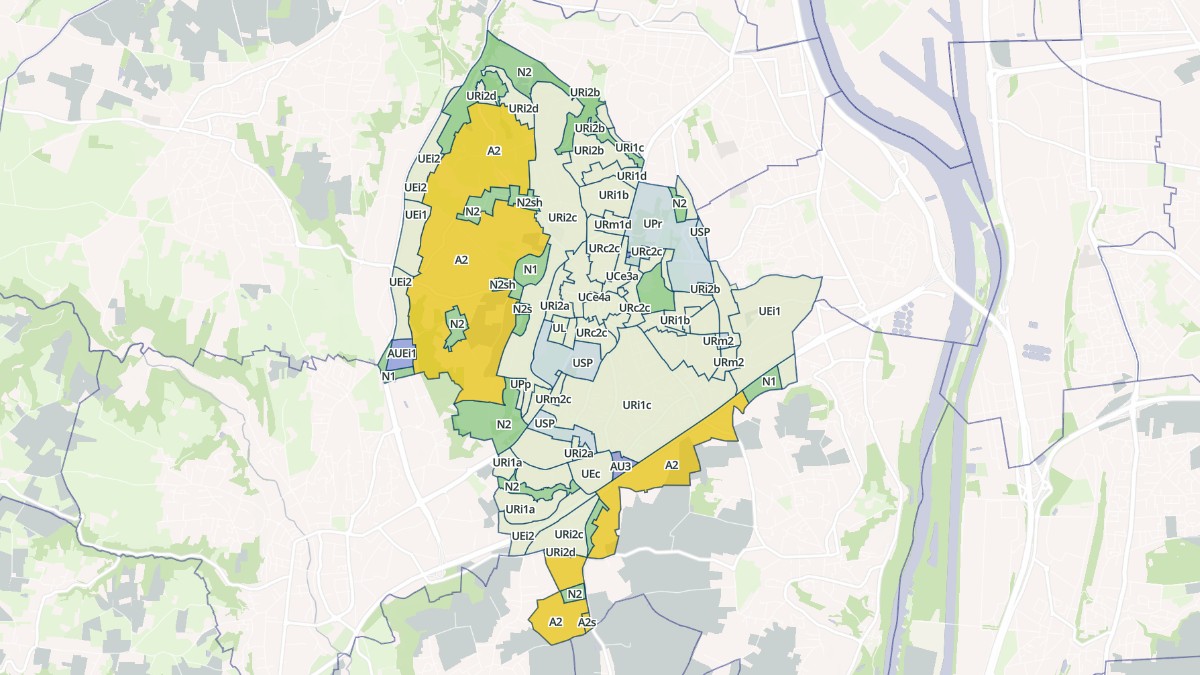Aperçu cartographique de Saint-Genis-Laval, centré sur la commune