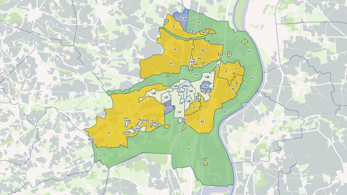 Aperçu cartographique de Saint-Georges-de-Reneins, centré sur la commune