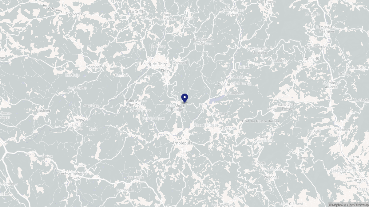 Aperçu cartographique de Saint-Jean-la-Bussière, centré sur la commune