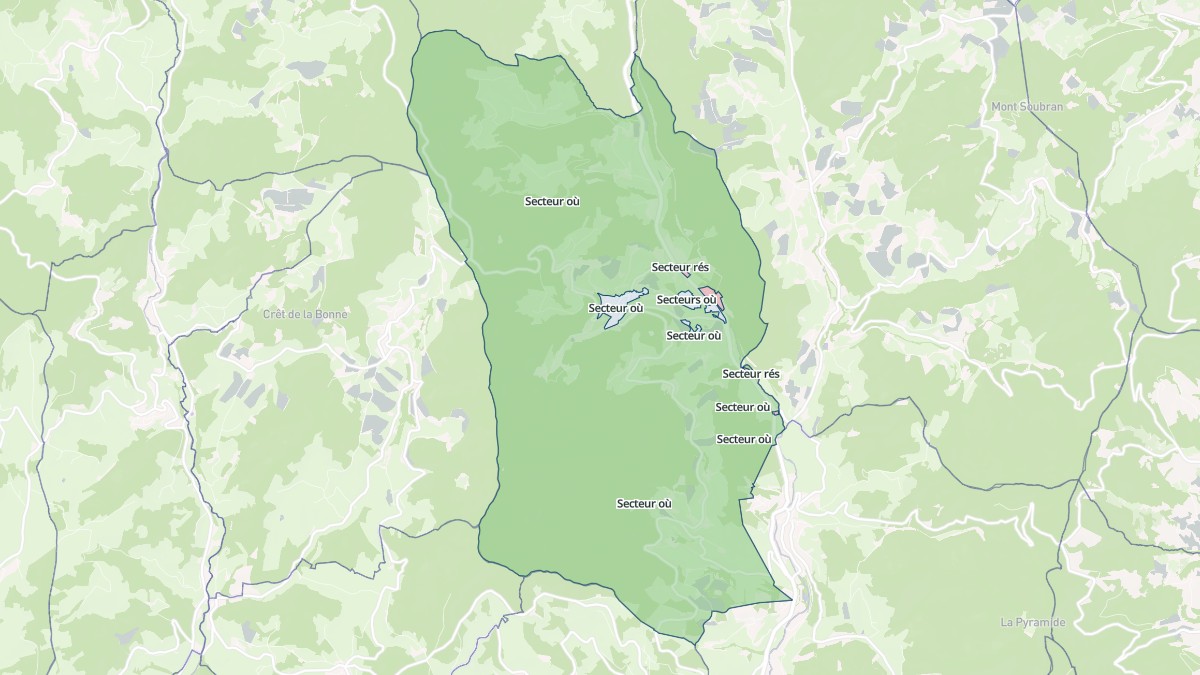 Aperçu cartographique de Saint-Nizier-d'Azergues, centré sur la commune