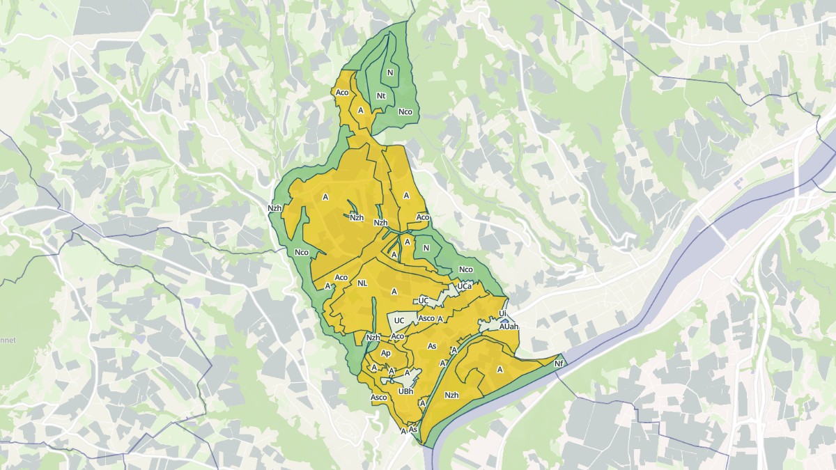 Aperçu cartographique de Tupin-et-Semons, centré sur la commune