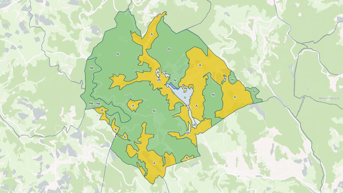 Aperçu cartographique de Valsonne, centré sur la commune