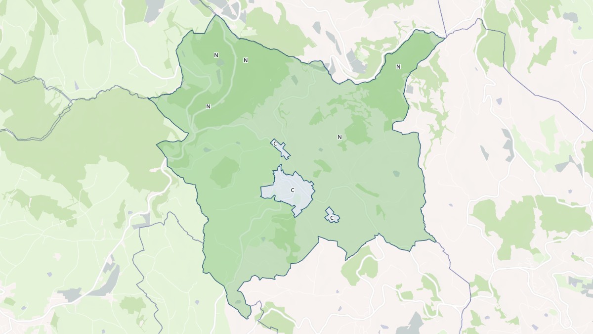 Aperçu cartographique de Villechenève, centré sur la commune