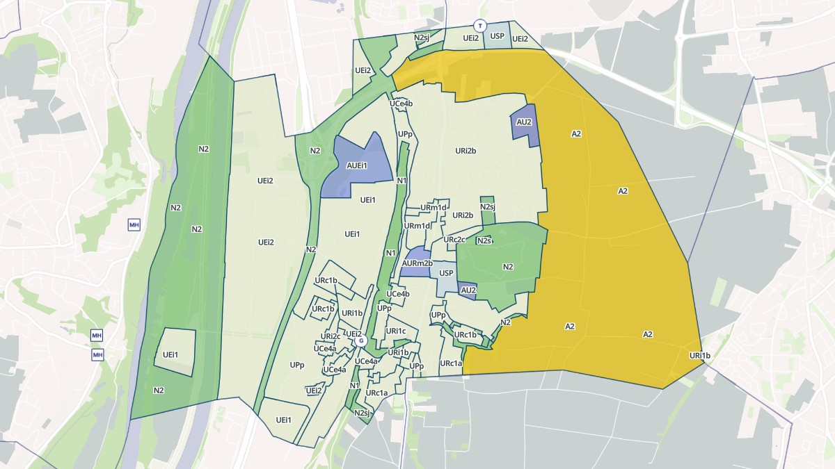 Aperçu cartographique de Feyzin, centré sur la commune