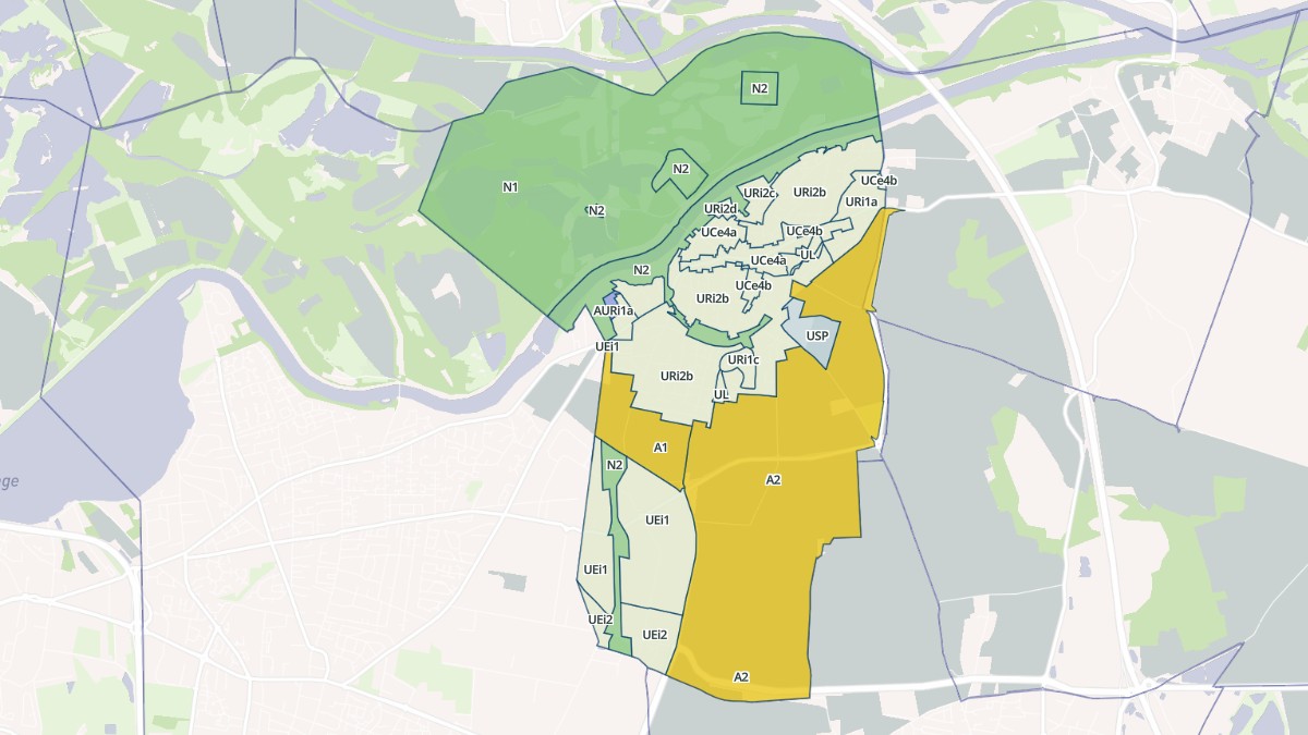 Aperçu cartographique de Jonage, centré sur la commune