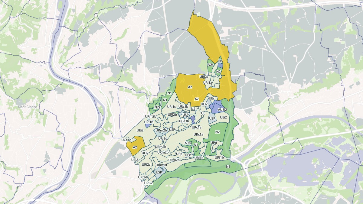 Aperçu cartographique de Rillieux-la-Pape, centré sur la commune