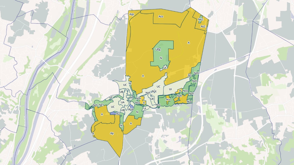 Aperçu cartographique de Saint-Symphorien-d'Ozon, centré sur la commune