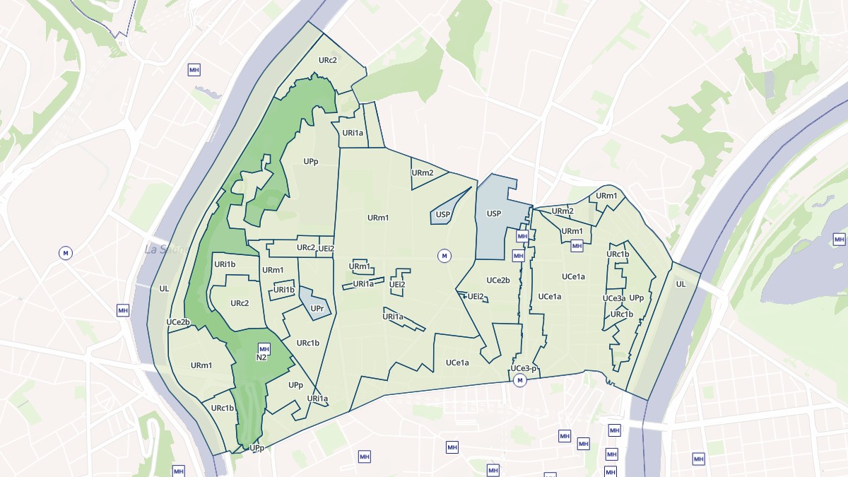 Aperçu cartographique de Lyon 4e Arrondissement, centré sur la commune