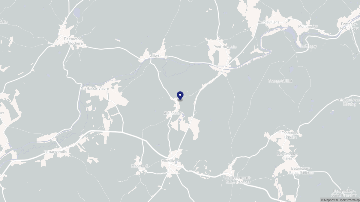 Aperçu cartographique de Alaincourt, centré sur la commune