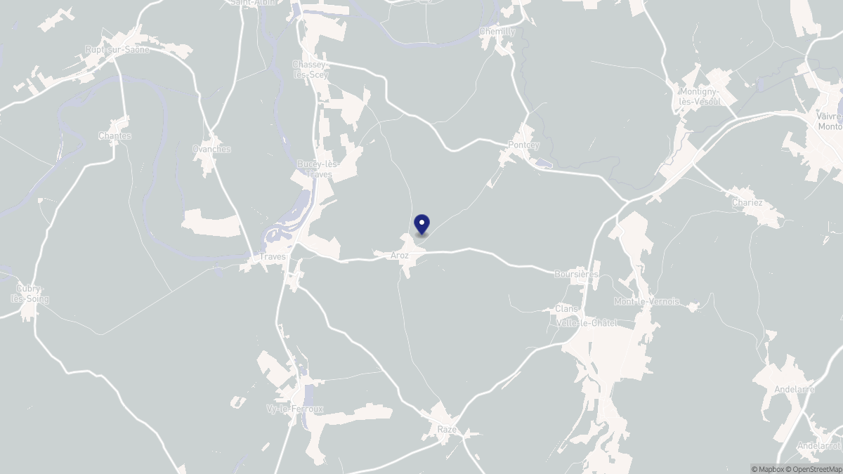 Aperçu cartographique de Aroz, centré sur la commune