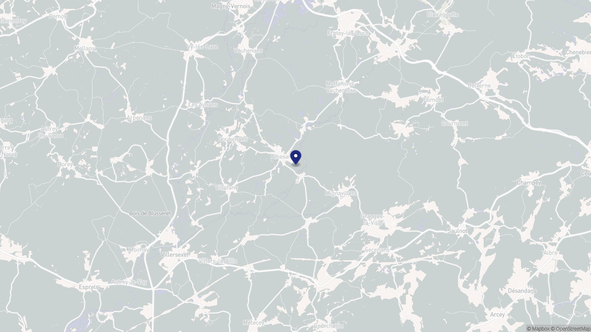 Aperçu cartographique de Athesans-Étroitefontaine, centré sur la commune