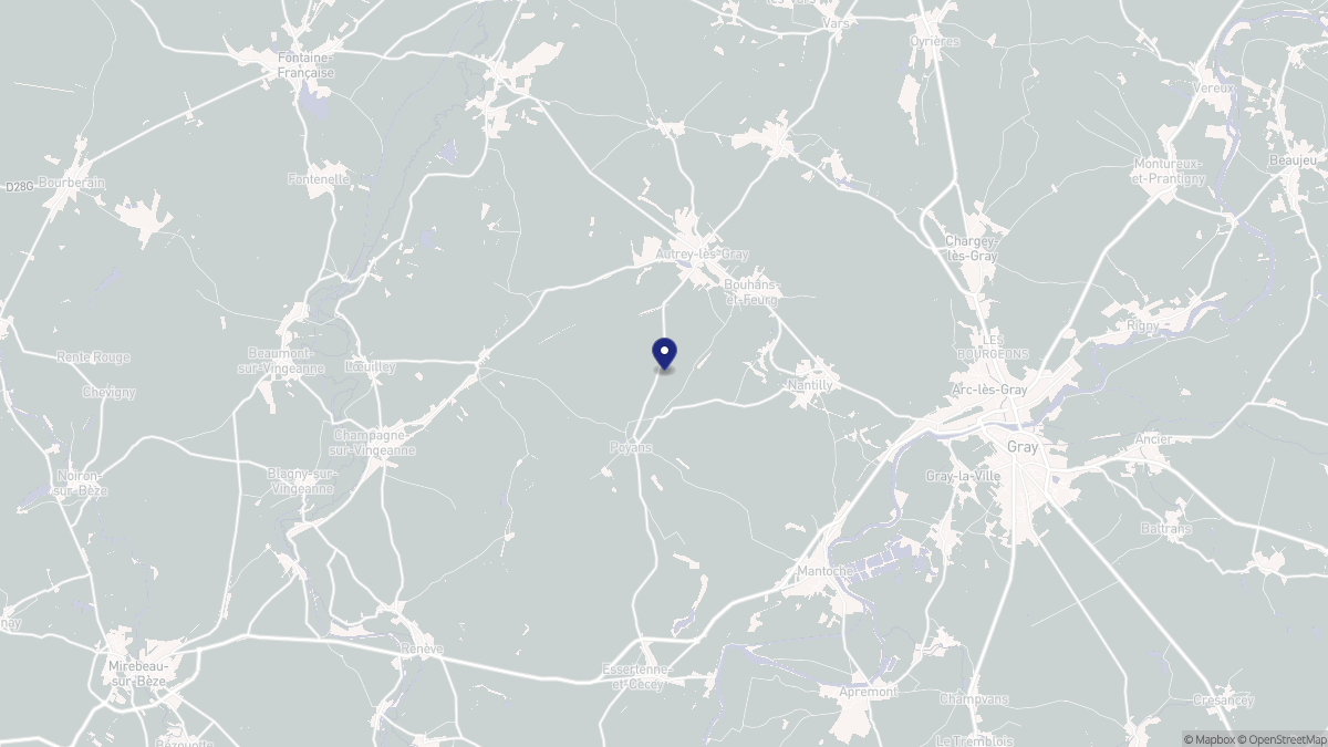 Aperçu cartographique de Autrey-lès-Gray, centré sur la commune
