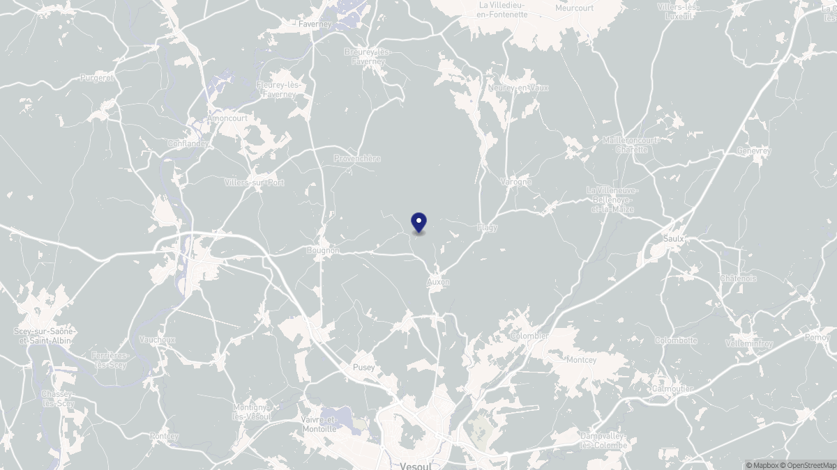 Aperçu cartographique de Auxon, centré sur la commune