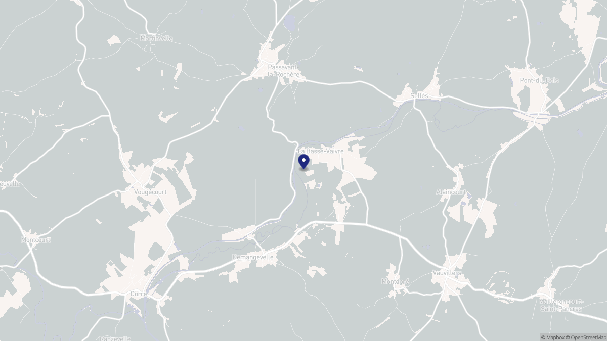 Aperçu cartographique de La Basse-Vaivre, centré sur la commune