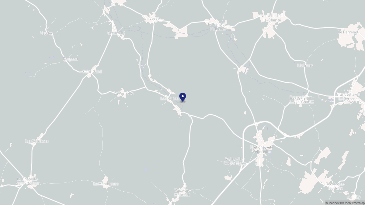 Aperçu cartographique de Les Bâties, centré sur la commune