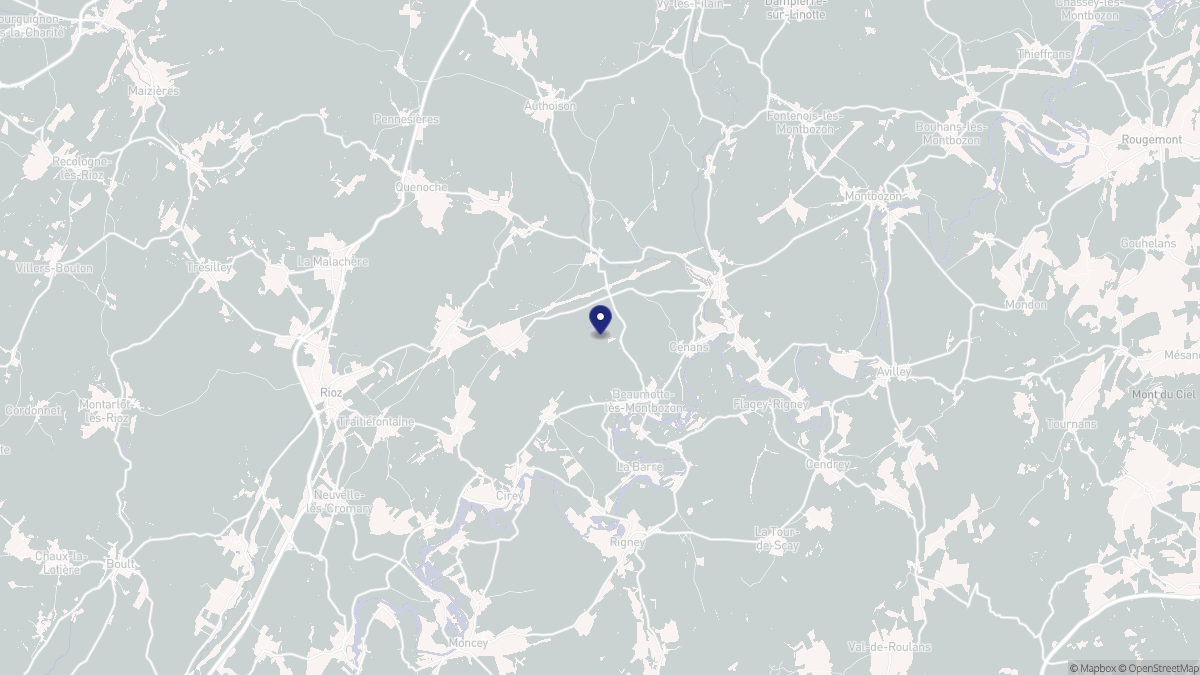 Aperçu cartographique de Beaumotte-Aubertans, centré sur la commune