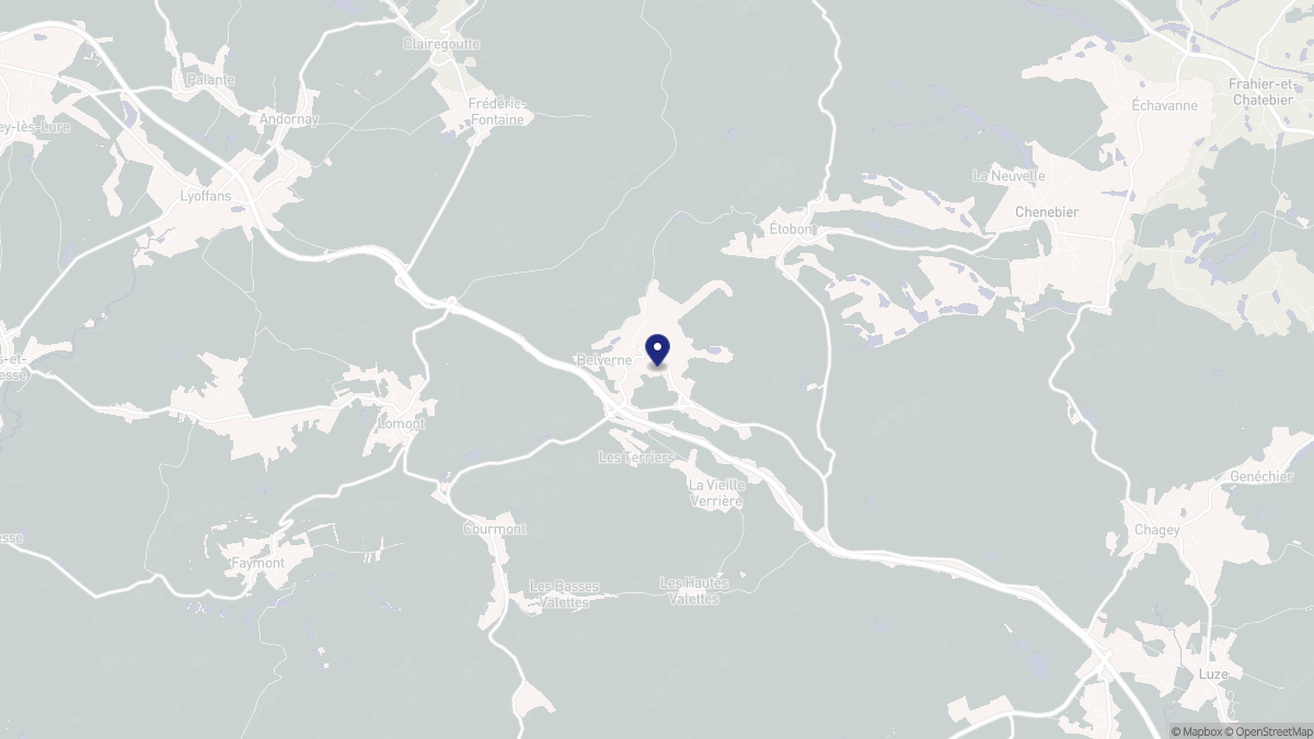 Aperçu cartographique de Belverne, centré sur la commune