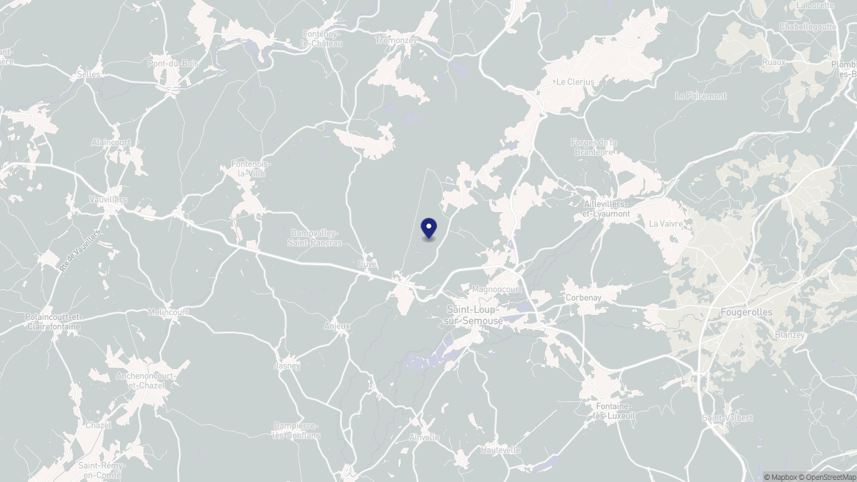 Aperçu cartographique de Bouligney, centré sur la commune