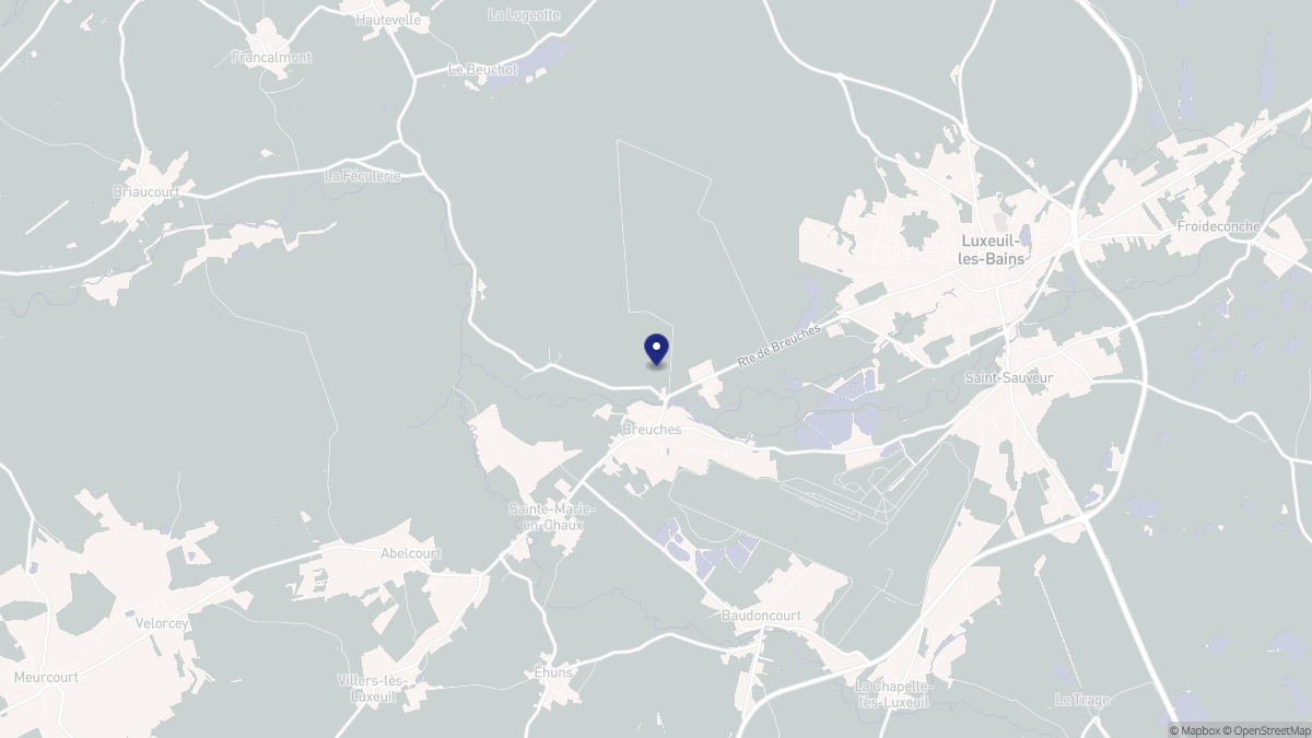 Aperçu cartographique de Breuches, centré sur la commune