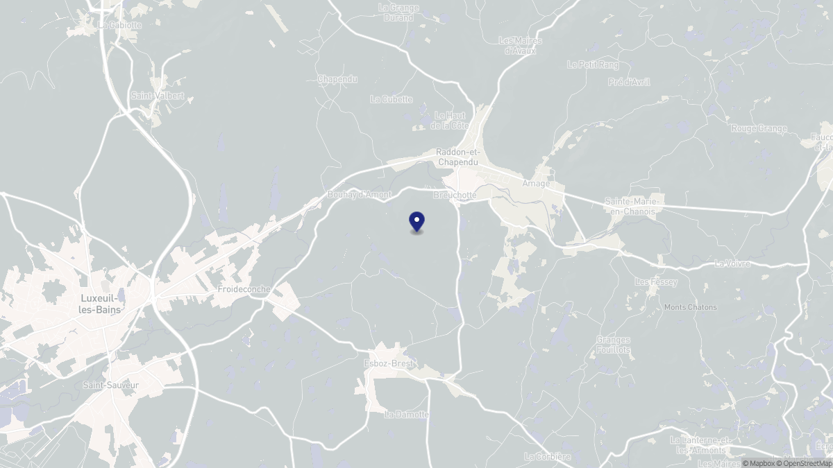 Aperçu cartographique de Breuchotte, centré sur la commune