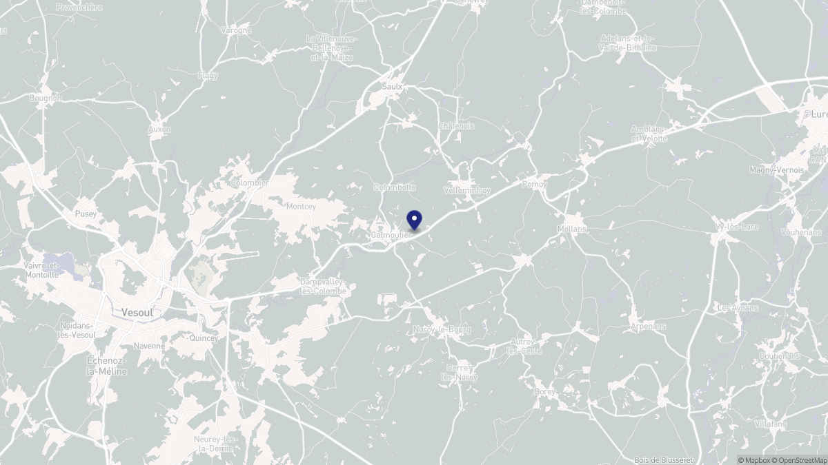 Aperçu cartographique de Calmoutier, centré sur la commune