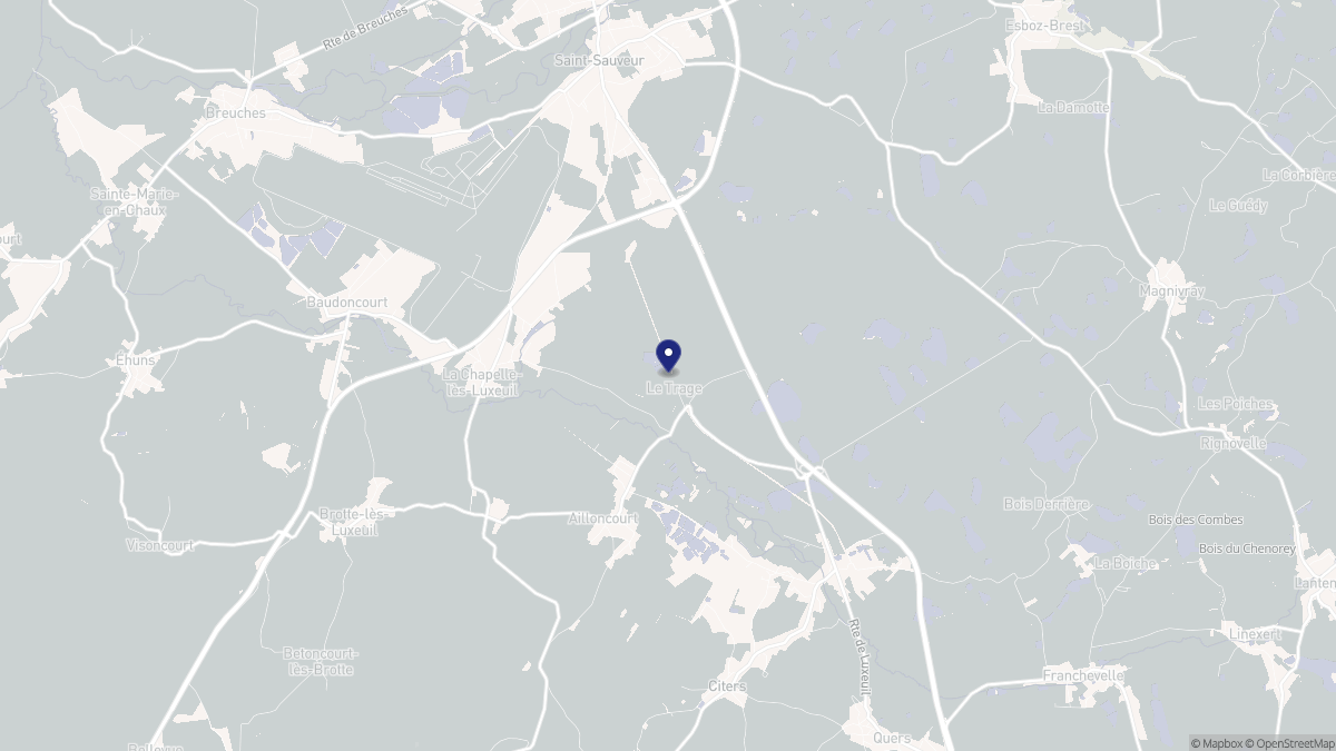 Aperçu cartographique de La Chapelle-lès-Luxeuil, centré sur la commune